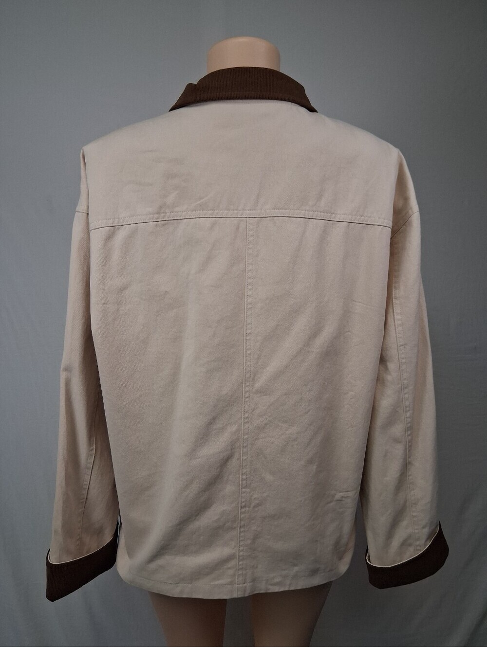 ZESICA Cream Jacket with Brown Trim Size XL - Picture 9 of 16